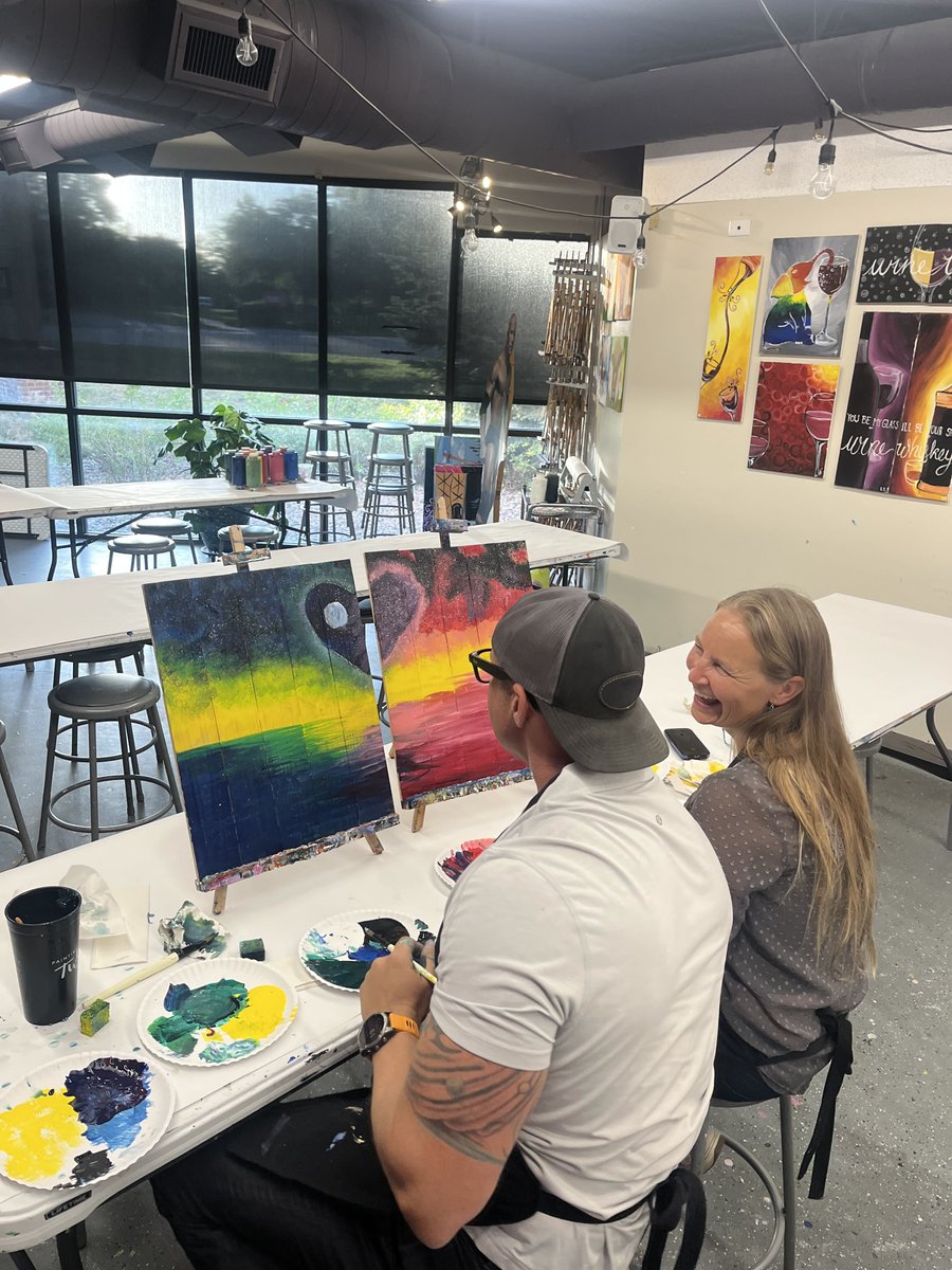 PWATFortCollins's tweet photo. We created some Cosmic Love two-piece paintings, and you guessed it… we’re in love! 🌙🎨💫

From bold, dreamy colors to all the fun little details, these pairs came together so beautifully. It’s always so special watching two canvases connect into one stunning piece.

Such a... https://t.co/EW5VH1eRS1
