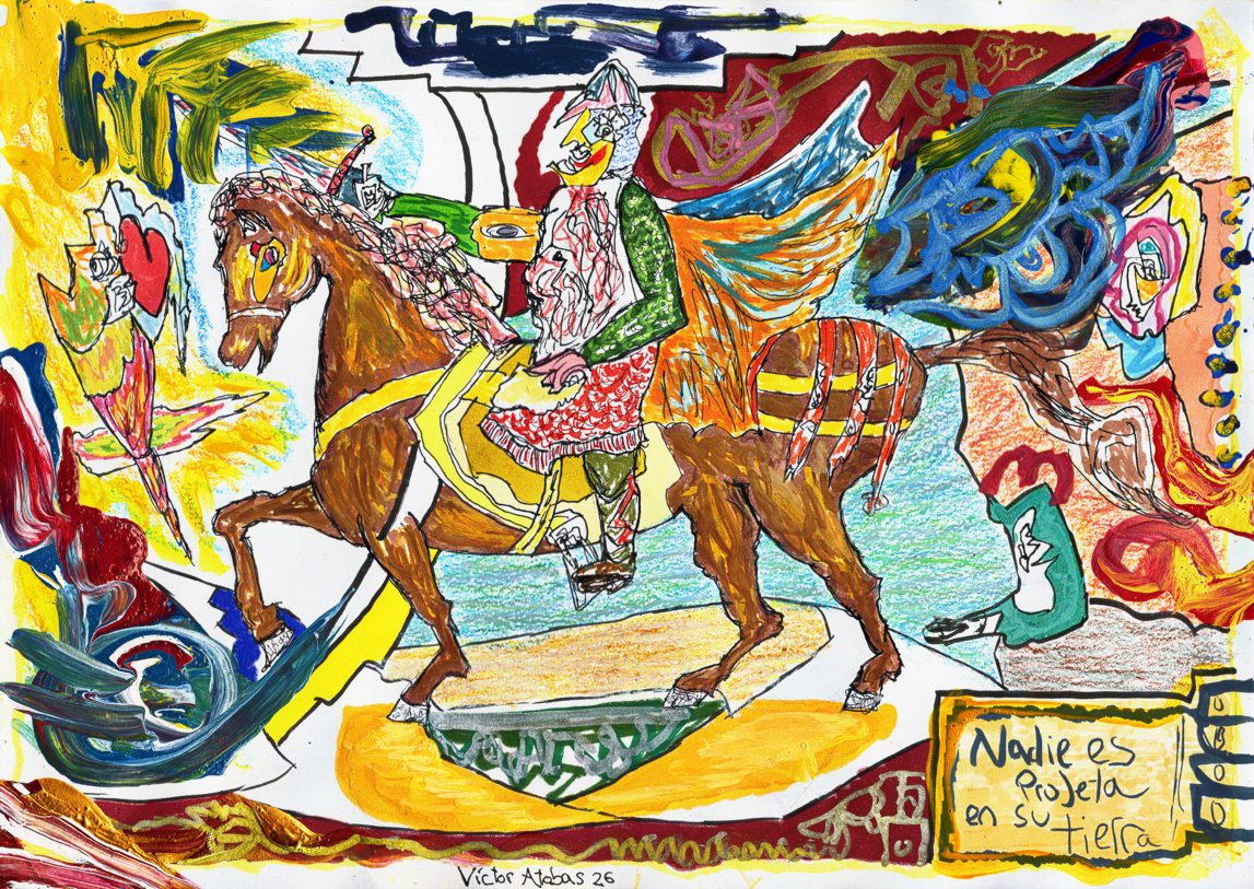 AtobasVictor's tweet photo. 🤔Canción no tan legal👉 ya disponible en Zoozobra

“Los andurriales de la receta
de los soportales de antón […]”

🔗Lee el poema: https://t.co/H7maH0CKgu

🖼️”El Cid durante su paso por Burgos”,© Víctor Atobas, 2026

#VíctorAtobas #burgos #poema #dibujo #parati https://t.co/DZSeH7T6Cp