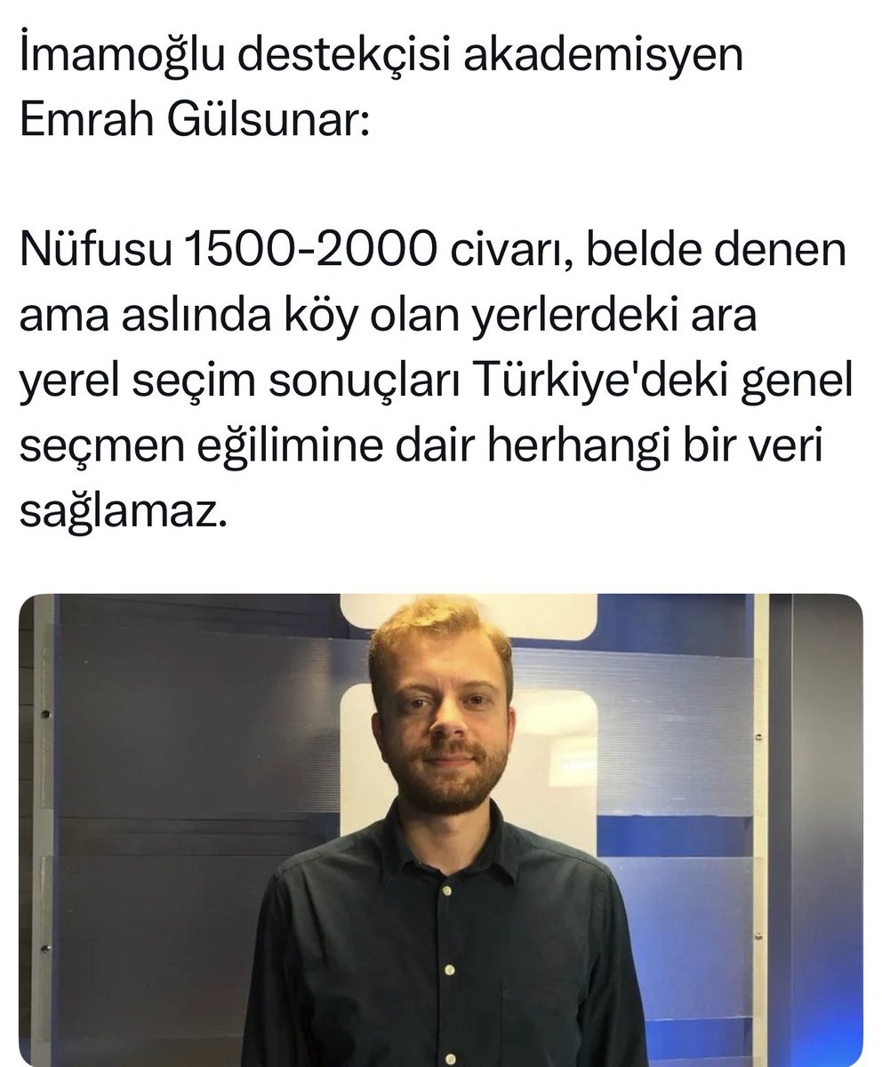 zafersahin06's tweet photo. Adam haklı…
Anket dediğin ve siyasi partilerin çok itibar ettiği kamuoyu araştırmaları milyonlarca kişiyle yüz yüze görüşülerek yapılıyor mesela..

Sonra köy buralar köy. Eskiden dutluktu hep… https://t.co/zFdgUTtZtC
