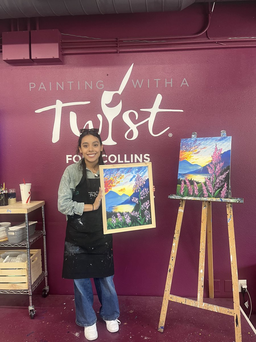 PWATFortCollins's tweet photo. As the sun set on the studio, a beautiful Wildflower Sunset painting was created! 🌅🌸🎨

From the glowing sky to the delicate wildflower details, this piece came together in such a stunning way. It truly captured that peaceful, end-of-day magic.

We are totally in love with... https://t.co/cq5jC0S8w6