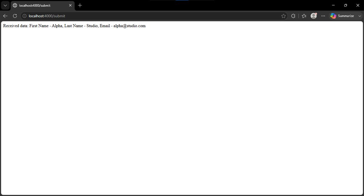 ALPHASTUDIOCODE's tweet photo. π₯ Day 07 of learning Node.js!
Today I learned how to write a simple custom middleware to process data coming from the frontend before sending it to different backend routes.
Another step forward. See you guys out there! π
#WebDevelopment #ZeroToDeployment #Nodejs https://t.co/9OD6GmsQR5