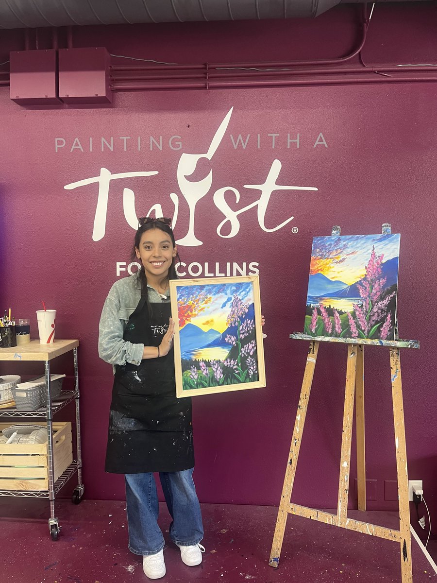 PWATFortCollins's tweet photo. As the sun set on the studio, a beautiful Wildflower Sunset painting was created! 🌅🌸🎨

From the glowing sky to the delicate wildflower details, this piece came together in such a stunning way. It truly captured that peaceful, end-of-day magic.

We are totally in love with... https://t.co/cq5jC0S8w6