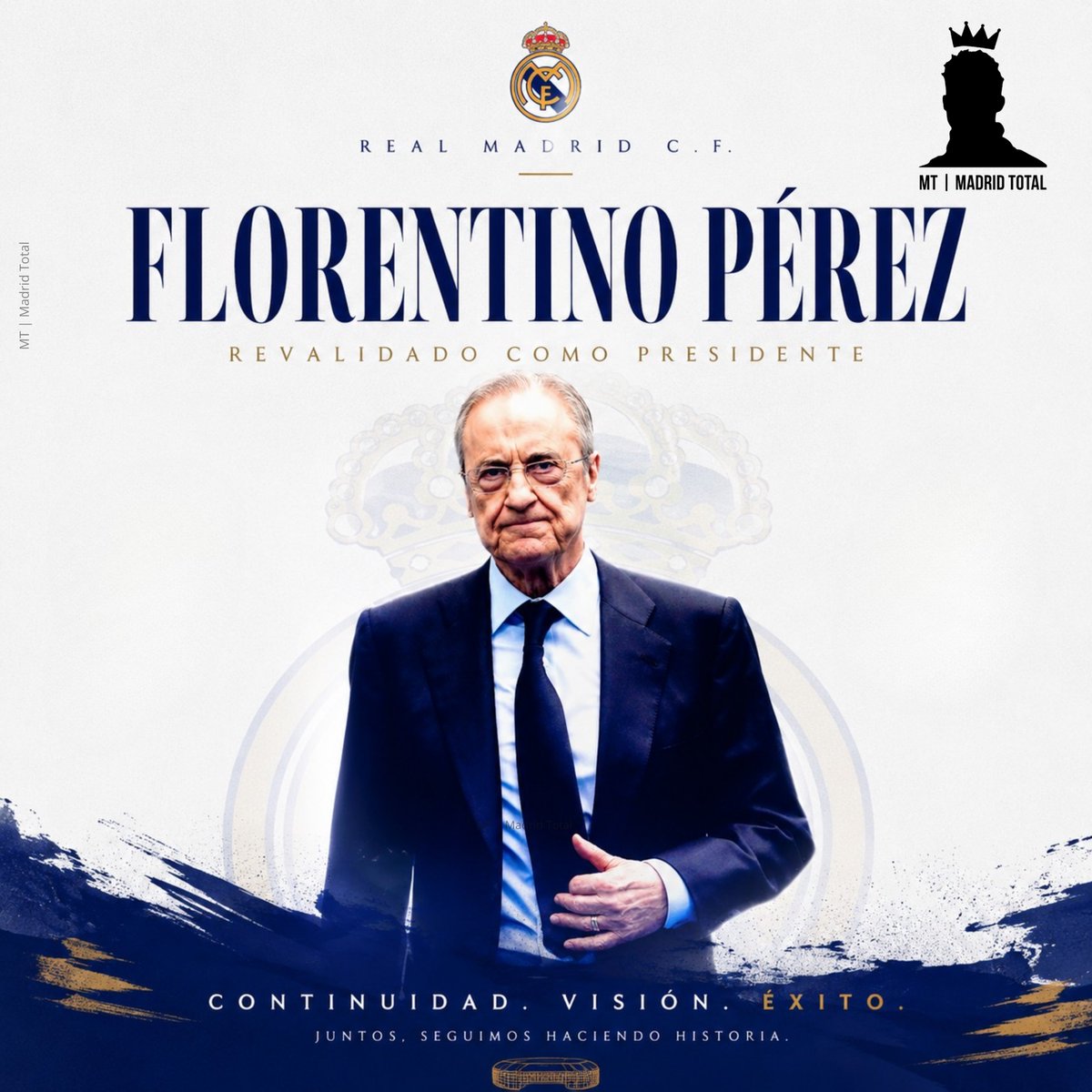 madrid_total2's tweet photo. 🚨 OFICIAL.

FLORENTINO PÉREZ GANA LAS ELECCIONES Y CONTINÚA CÓMO PRESIDENTE DEL REAL MADRID HASTA 2030. https://t.co/BSCNW0s1Q5