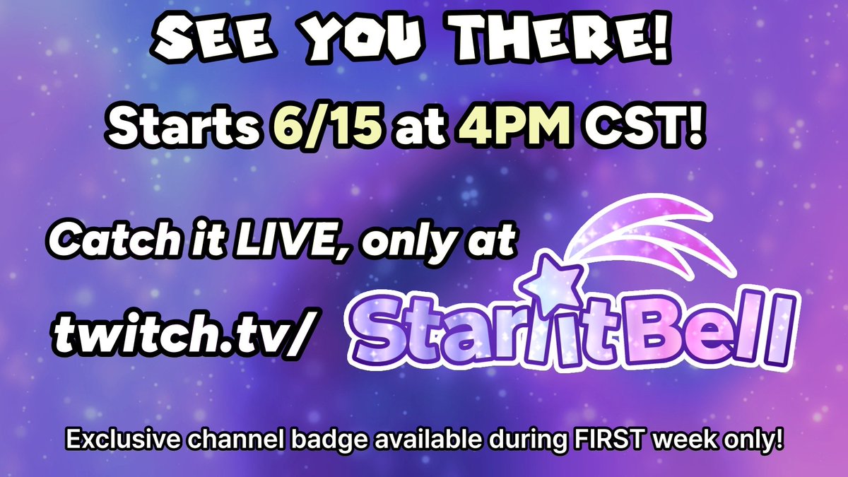StarlitBell's tweet photo. See you there! :0)

There will also be a new PNGTuber that I have been waiting to drop for quite some time now ;) https://t.co/AJKtB9rlkv