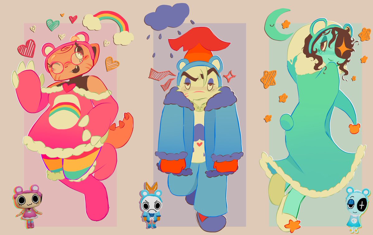 CTheiff's tweet photo. The other carebear skins I didn’t get to draw 🩷💙🩵
#dandysworld https://t.co/jv8vec7XXB