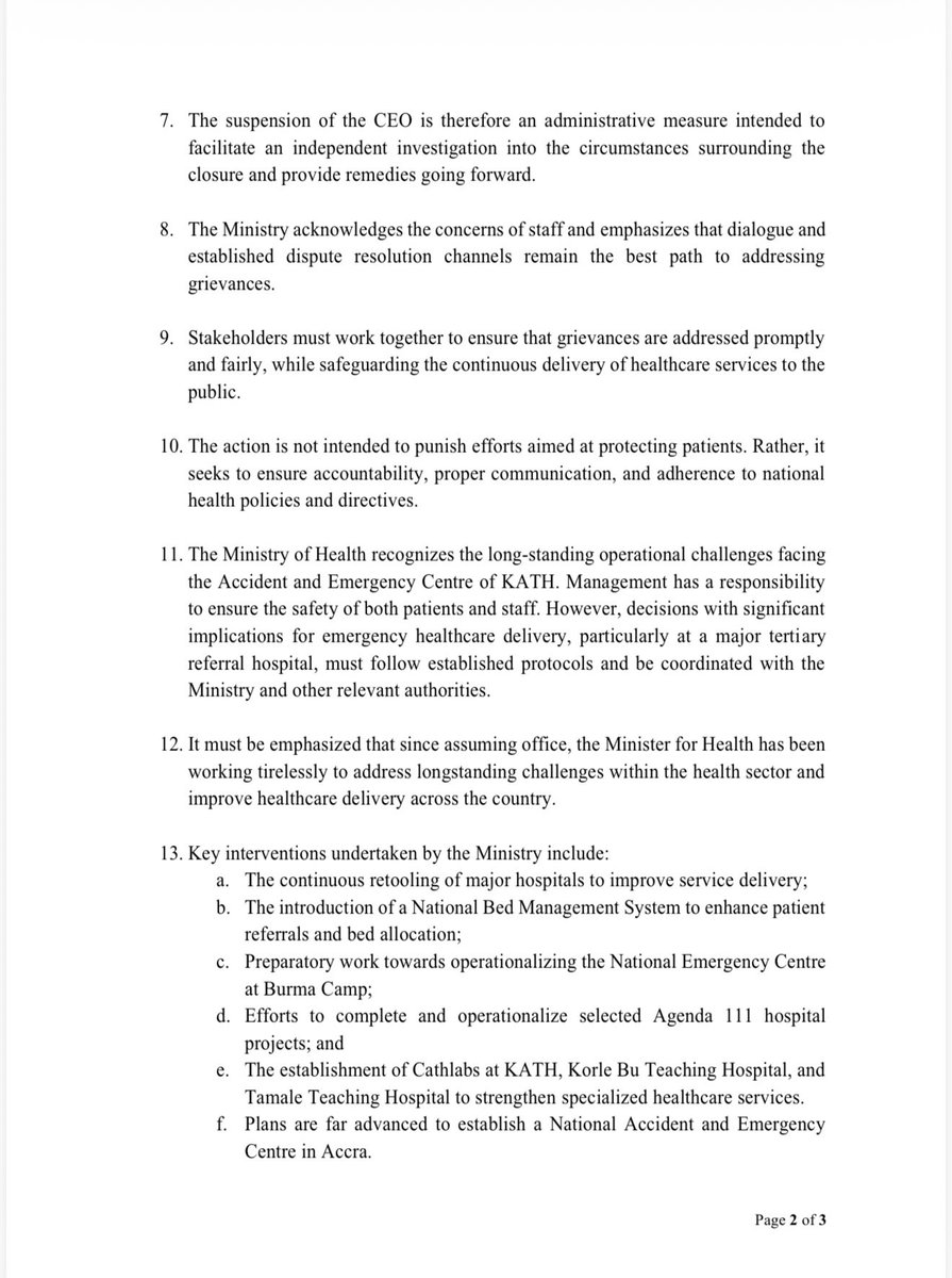 AnnanPerry's tweet photo. MINISTRY OF HEALTH FINDS THE TURN OF EVENTS AT KOMFO ANOKYE TEACHING HOSPITAL UNFORTUNATE. https://t.co/pdxYeVTw2e
