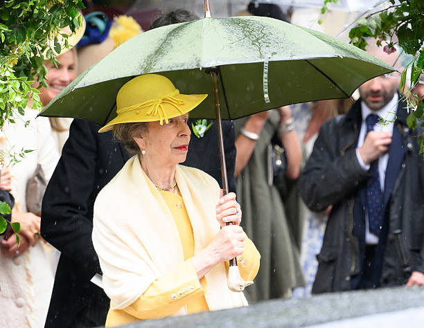 IvyRoseBlu's tweet photo. Princess Anne, Princess Royal departs after attending the Royal wedding of Peter Phillips and Harriet Sperling at All Saints' Church on June 06, 2026 in Kemble, England. 

(Photo by Karwai Tang/WireImage) https://t.co/SvV22Hni7L
