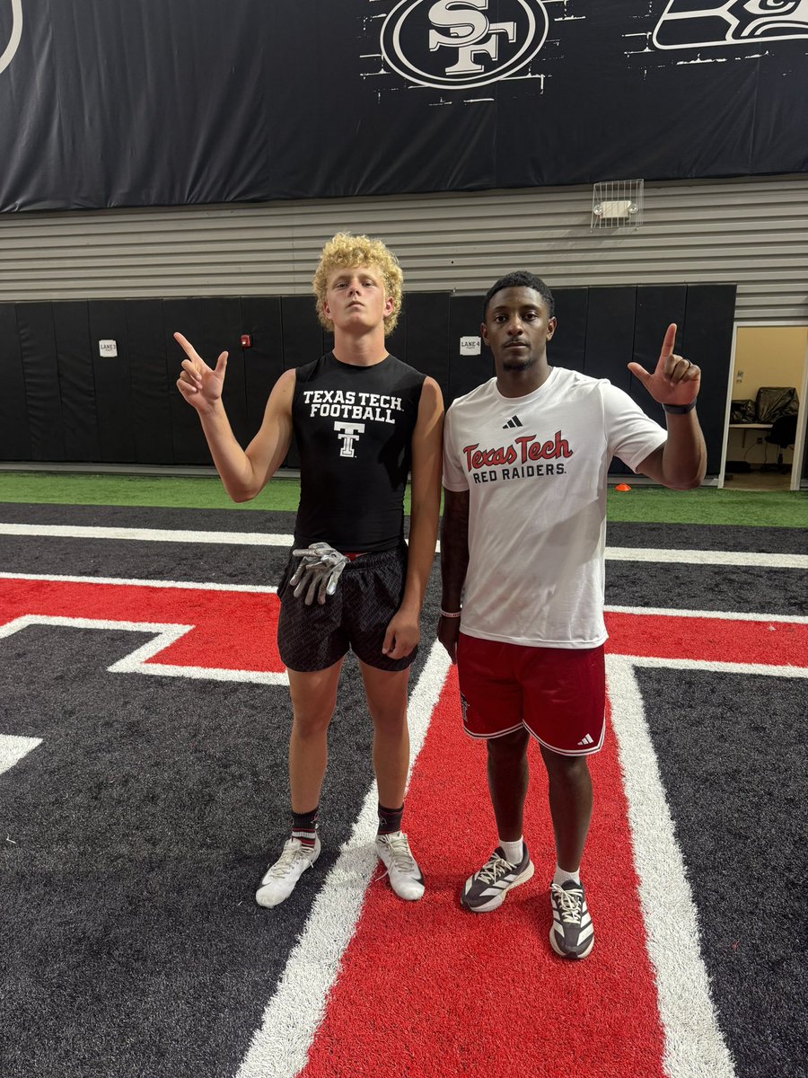AustinDonoghue's tweet photo. I had a great time today at Texas Tech and I wanna thank @JoeyMcGuireTTU @COACHJUICE_  and @iam_xwhite14 for throwing a good camp and giving me a chance to compete! And good work to my boy @HeathKollin 
#somethingtoprove #hardwork #deepwaters 
@_TheDreamIsHere @DP2Nice @X_SpotsThaMark 
@SHEP_up @athletics_first