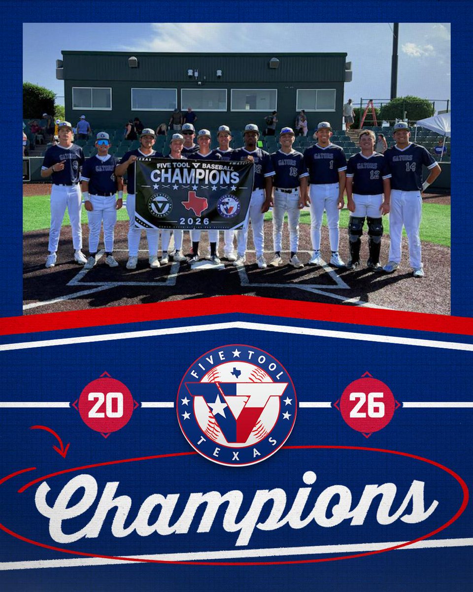FiveToolTexas's tweet photo. 🏆CHAMPIONS!🏆

Congrats to the Texas Gators on winning the 17U/18U Division of the @FiveTool West Texas South Plains Classic!

#WatchEm https://t.co/efuPPN42MD