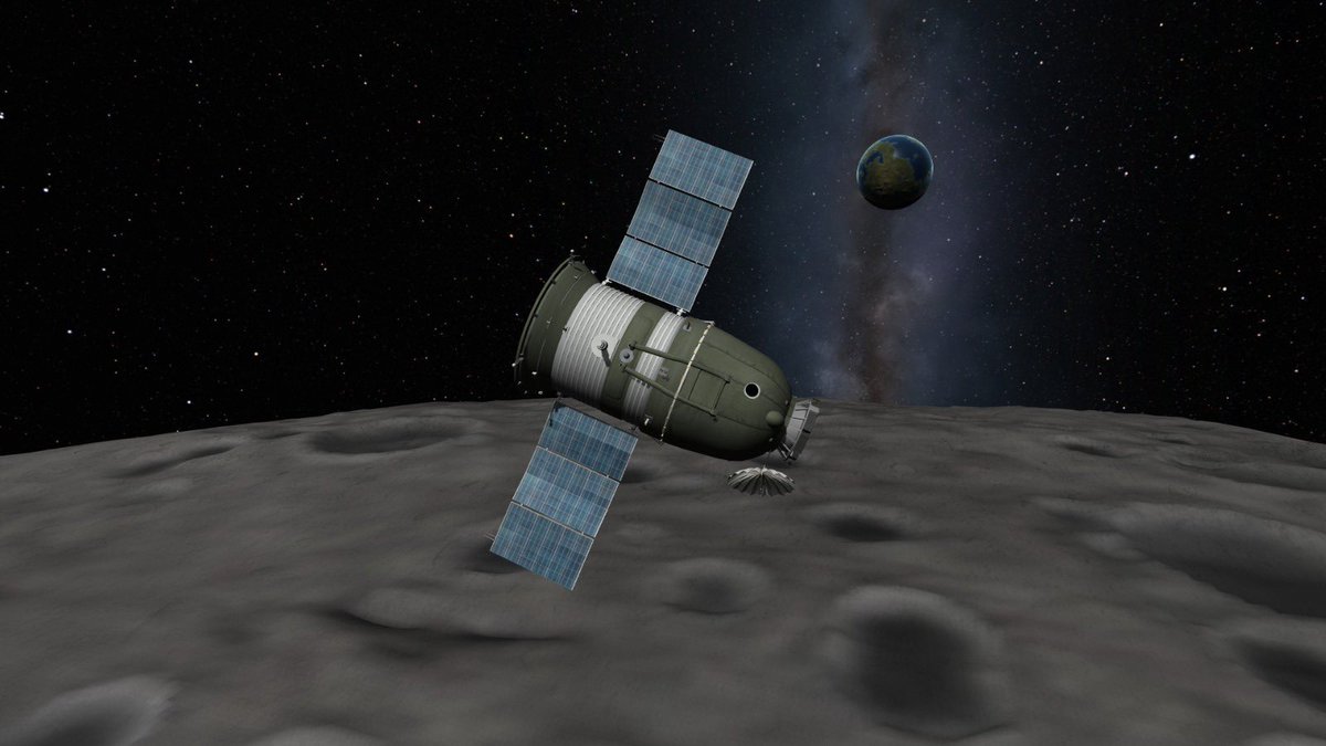 GeraldJr1997's tweet photo. And finally zond 1 a complete unscrewed test flight of the zond spacecraft to the mun orbiting around it twice and returning home after 3-4 days https://t.co/ZJIQPmFjkd