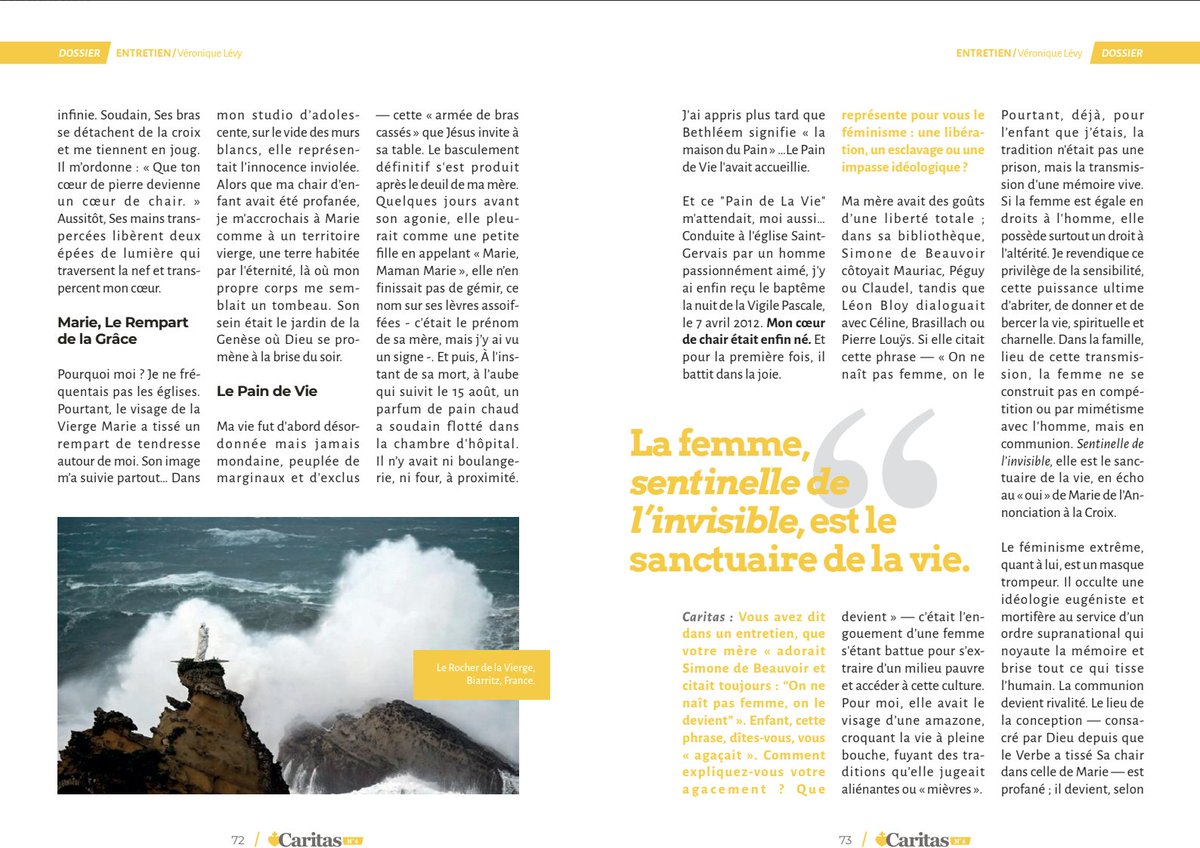 VroniqueLvy2's tweet photo. En exclusivité mon entretien complet dans Caritas.
« Face à l’industrialisation de la vie de la conception à la mort, la femme est la gardienne de la grâce. Par son « oui », Marie ouvreles portes de la Rédemption,traçant dans l'espace et le temps la voie royale vers l'éternité. » https://t.co/dRL3JQII7g