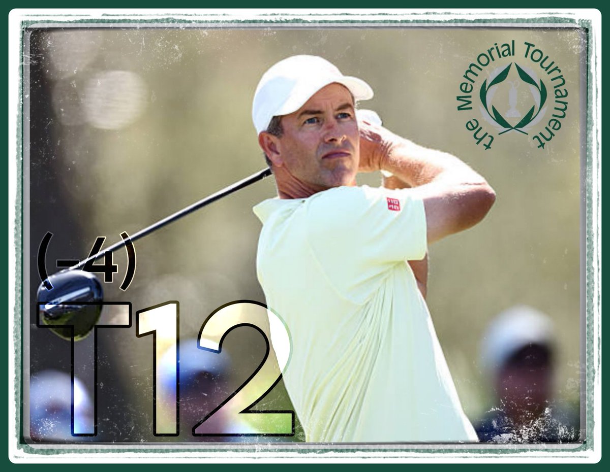 AdamScottTrack's tweet photo. It was a fantastic finish for Adam Scott at The Memorial Tournament ending in a T12

He struck it just phenomenally on Sunday leading to a scorching 66

He was top 10 in SG: OTT, APP, and putting today as well

Big confidence booster in his last round before the US Open!

#GoAdam https://t.co/lnh9A5A931