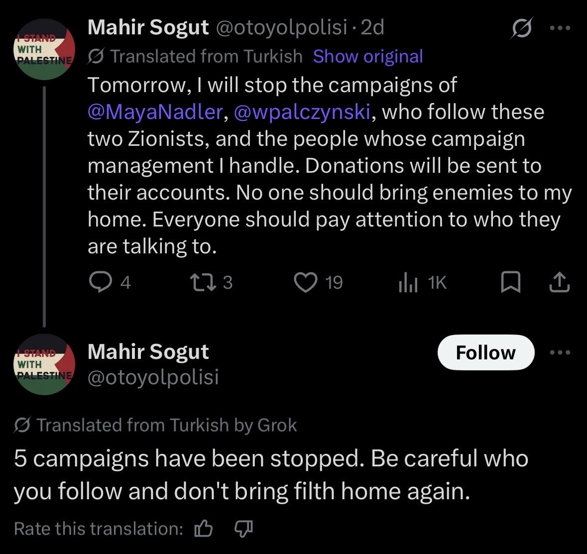 zesqyb's tweet photo. Who the fuck do you think you are to open and close campaigns for people in Gaza like it’s a fucking game

Sitting here and taking advantage of vulnerable people. You have no right to even say one word against groups like Radio watermelon, who have been around for years and have helped thousands of people 

If you’re going to open campaigns for them to try and help, either do it right and with respect or don’t help them at all. This isn’t a joke or a game and is something that needs to be taken very seriously.

Just because of the situation is how it is and hundreds of people are in need of someone to open campaigns for them, does not mean we’re going to let you abuse and disrespect the people who need help.

That’s all I’m going to say. 
Do it right and do it without making up lies about other people who are helping