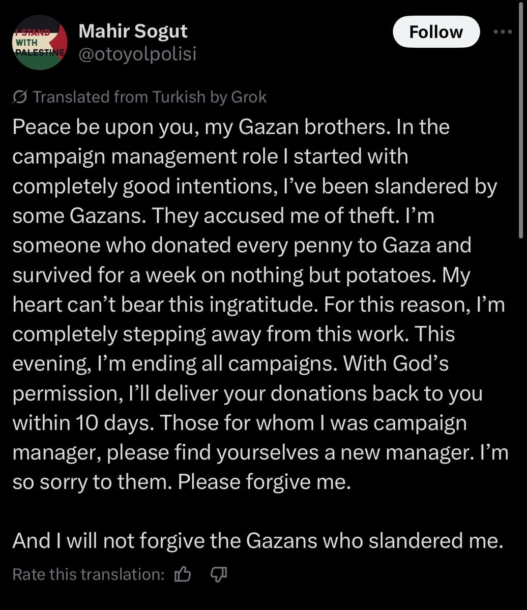 zesqyb's tweet photo. Who the fuck do you think you are to open and close campaigns for people in Gaza like it’s a fucking game

Sitting here and taking advantage of vulnerable people. You have no right to even say one word against groups like Radio watermelon, who have been around for years and have helped thousands of people 

If you’re going to open campaigns for them to try and help, either do it right and with respect or don’t help them at all. This isn’t a joke or a game and is something that needs to be taken very seriously.

Just because of the situation is how it is and hundreds of people are in need of someone to open campaigns for them, does not mean we’re going to let you abuse and disrespect the people who need help.

That’s all I’m going to say. 
Do it right and do it without making up lies about other people who are helping