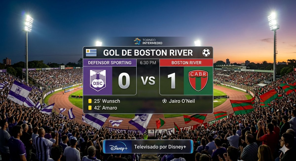 JuanPTeixeiraCM's tweet photo. Torneo Intermedio ⚽️🇺🇾 | Fecha 4️⃣

60 Min. Gol de Boston River. Jairo O'Neil 

🟣🟣 Defensor Sporting 0️⃣
🔴🟢 Boston River 1️⃣

#TorneoIntermedio #DefensorSporting #Defensor #BostonRiver #Boston #DefensorBoston https://t.co/If63IxO71b