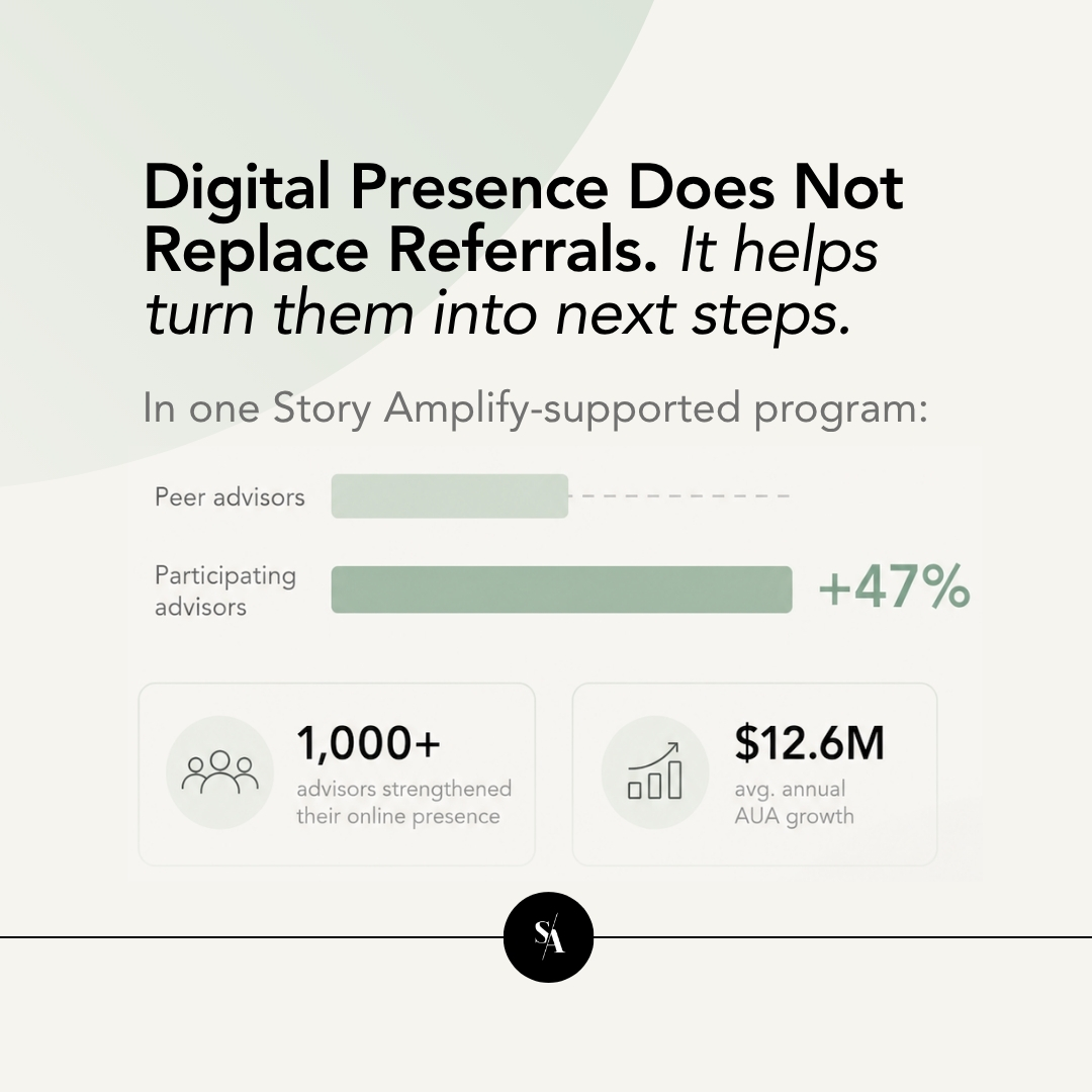 wearestoryamp's tweet photo. Referral-based does not mean digital does not matter. Before prospects reach out, they still check online to confirm you serve people like them, match what they heard, and make the next step clear. 

Build a digital presence that reinforces confidence. https://t.co/ugVm6Goa3Z https://t.co/HFCoZchtUm