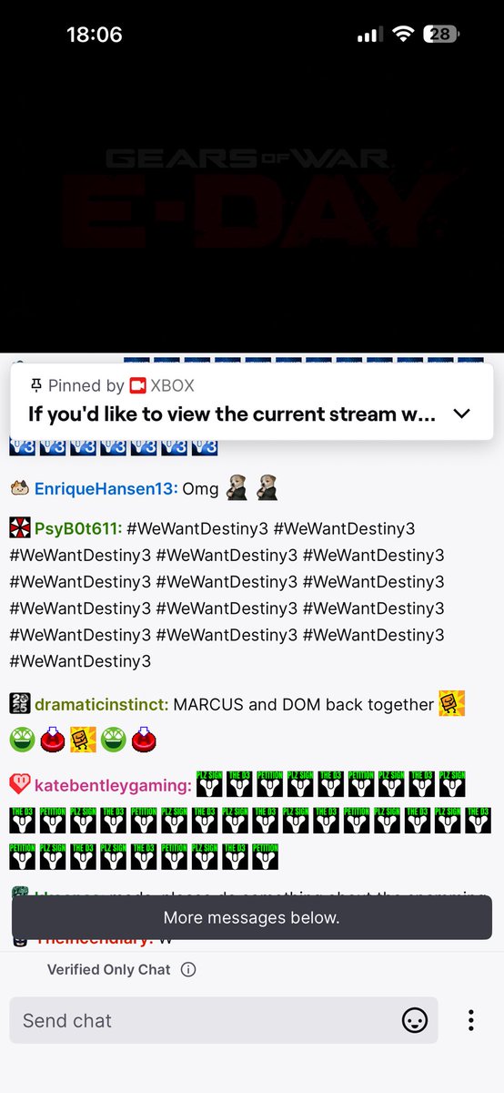 MikeyGaymer's tweet photo. The REAL beauty of the Xbox showcase.
Hear us @sony @PlayStation !
DONT. EVER. STOP guardians.🙌🏻❤️🔥
Great job today! Proud of you all!

#WeWantDestiny3 #WeWantD3 #SaveDestiny #D3 https://t.co/reFy5qw7h7
