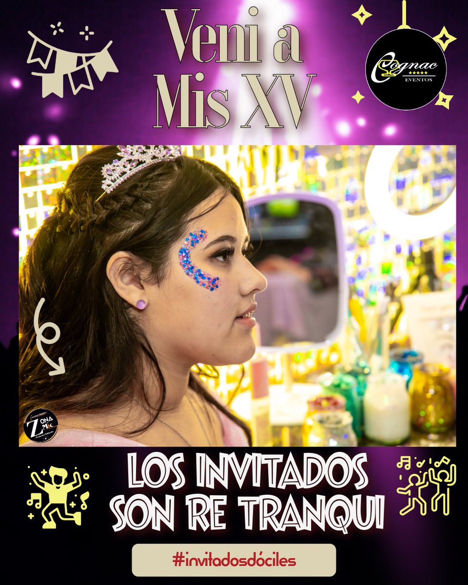 Zonamic_foto's tweet photo. 👑 FIESTA 👑
╭༺❀༻╮
TIZIANA XV
╰༺❀༻╯

✨ ¿Cómo son mis invitados...? 🤔
😇 ¿Re tranqui...?

🔥 Esperá a ver lo que pasó en la pista...
#invitadosdóciles
*********************************
📍 Salón Cognac Eventos
📅 06·06·26

📸 Zonamic #CreacionesDigitales https://t.co/EfK9xN5f6R