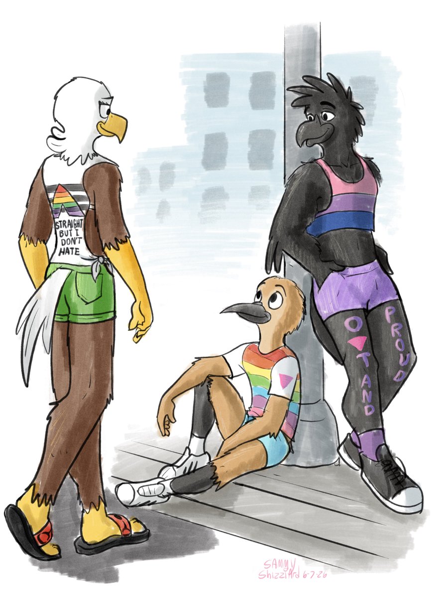 Sammy_Shizzard's tweet photo. Looks like Haley decided to join Joey and Traci for the Pride festivities 🏳️‍🌈 Happy Pride! https://t.co/5qiBjeO3NK