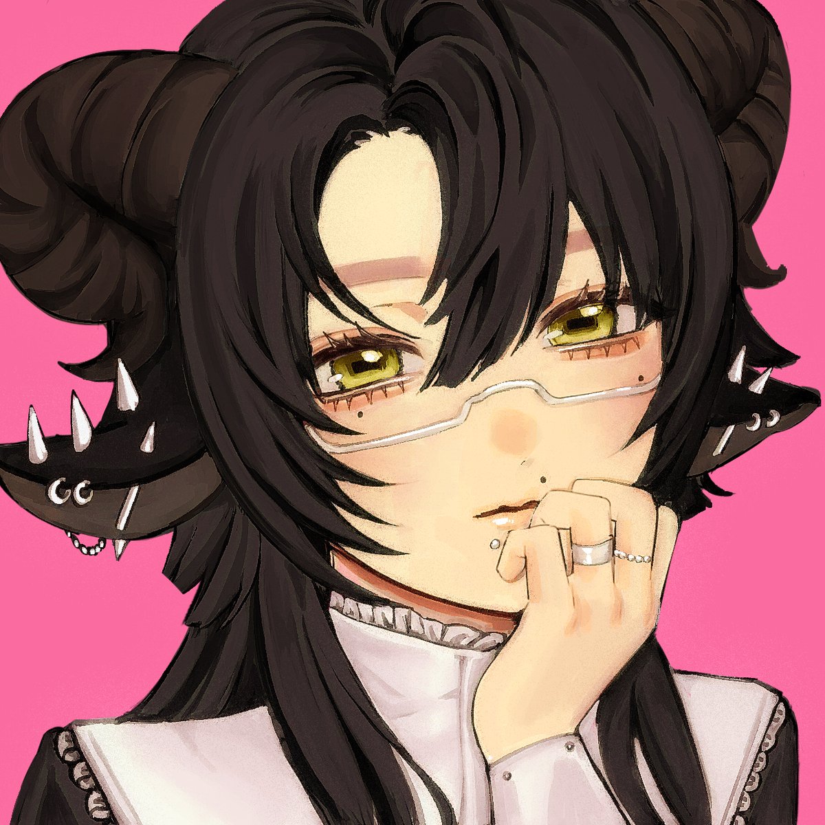 pimski__'s tweet photo. New pfp !!! I'm so happy !! 
Look all at me ! I'm so pretty and handsome right ? 🐏

Thank you so so much @LeiIllust for drawing it for me !!!! 🩷 https://t.co/tEIfhoRmrD