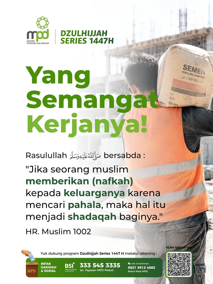 masjidmpd's tweet photo. Kerja keras dianggap sebatas urusan dunia, terpisah dari urusan akhirat. Padahal niat yang benar bisa mengubah segalanya. https://t.co/pcmMlKeECk