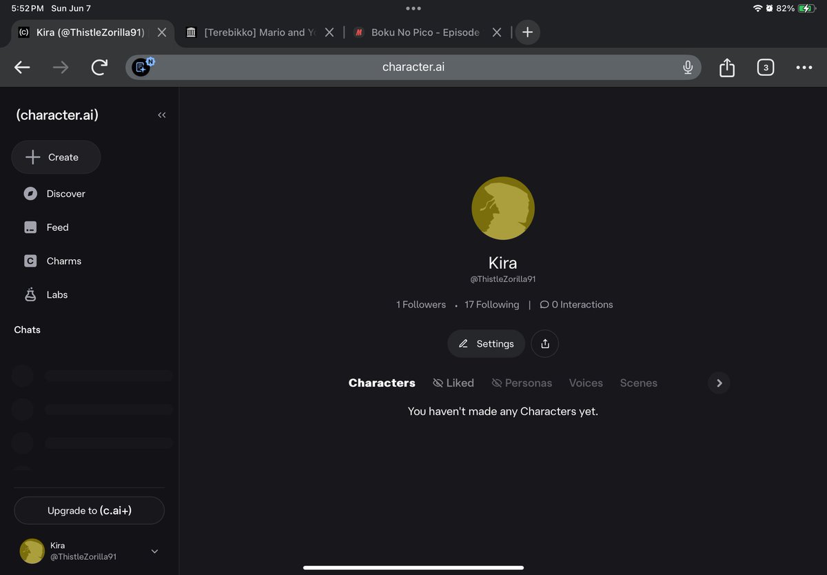 DrawzKaty's tweet photo. @character_ai You’re shitty site won’t load the chats so I’m going to watch loli and shotacon hentai to spite you 🖕🏾 https://t.co/j9op7e5ymS