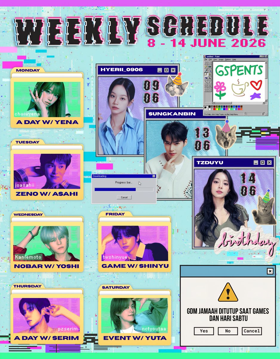 GSPEnts's tweet photo. Good Morning Gesperian! ☀️
Mindul bawa weekjul buat minggu kedua Juni nih, udah siap ngikutin semua keseruannya?
Semangat buat minggu ini, semoga banyak kebaikan dan kebahagiaan yang menghampiri 🥰
Great week for great pipol 😍🫰🏻 https://t.co/s8ya7JqLkj