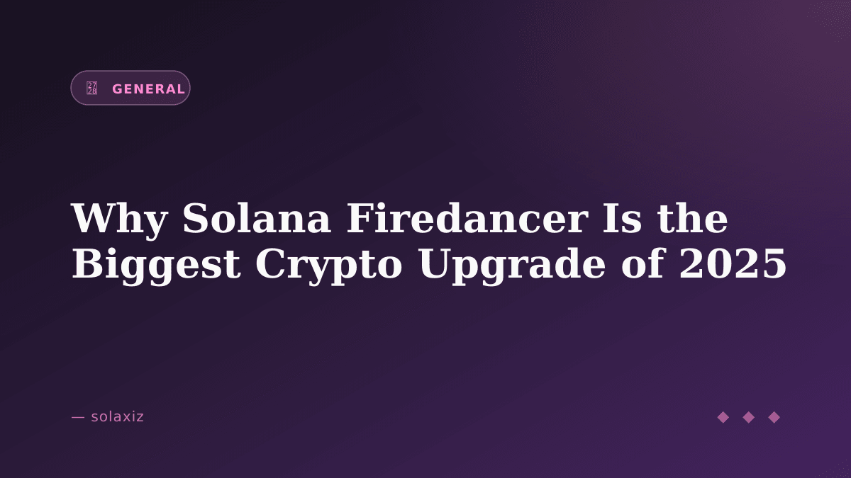 Cruxmint's tweet photo. Why Solana Firedancer Is the Biggest Crypto Upgrade of 2025

Solana is making big moves again. If you follow crypto, you know this blockchain is famous for its speed and low costs. But a major upgrade called Firedancer is about to change ...

https://t.co/xIT68rUs1P https://t.co/xIUB5bzbwd