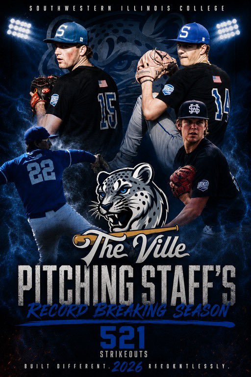 BlueStormBSB's tweet photo. Records are meant to be broken 🏅 

Blue Storm pitching staff struck out over 500 batters in 2026! (most in modern era) 

521 Ks (10th) 🪑 
9.9 Ks per 9 (28th) ⚔️ 
2.2 K/BB ratio 🔥 https://t.co/afvAW3OQAx