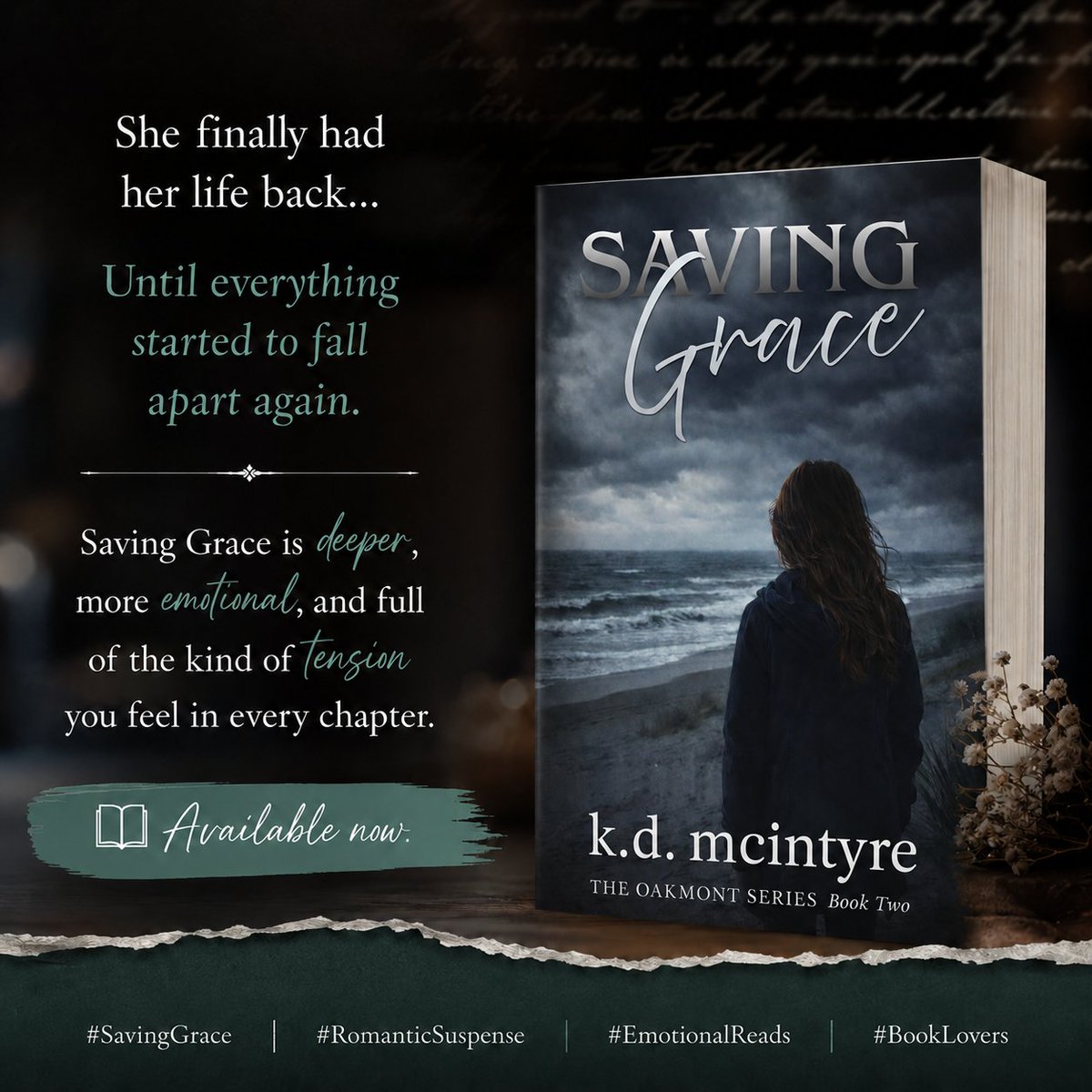 KDMacAuthor's tweet photo. She finally had her life back…

Until everything started to fall apart again.

Saving Grace is deeper, more emotional, and full of the kind of tension you feel in every chapter.

📷 Available now.

#SavingGrace #RomanticSuspense #EmotionalReads #BookLovers https://t.co/XfkWoMQmcS