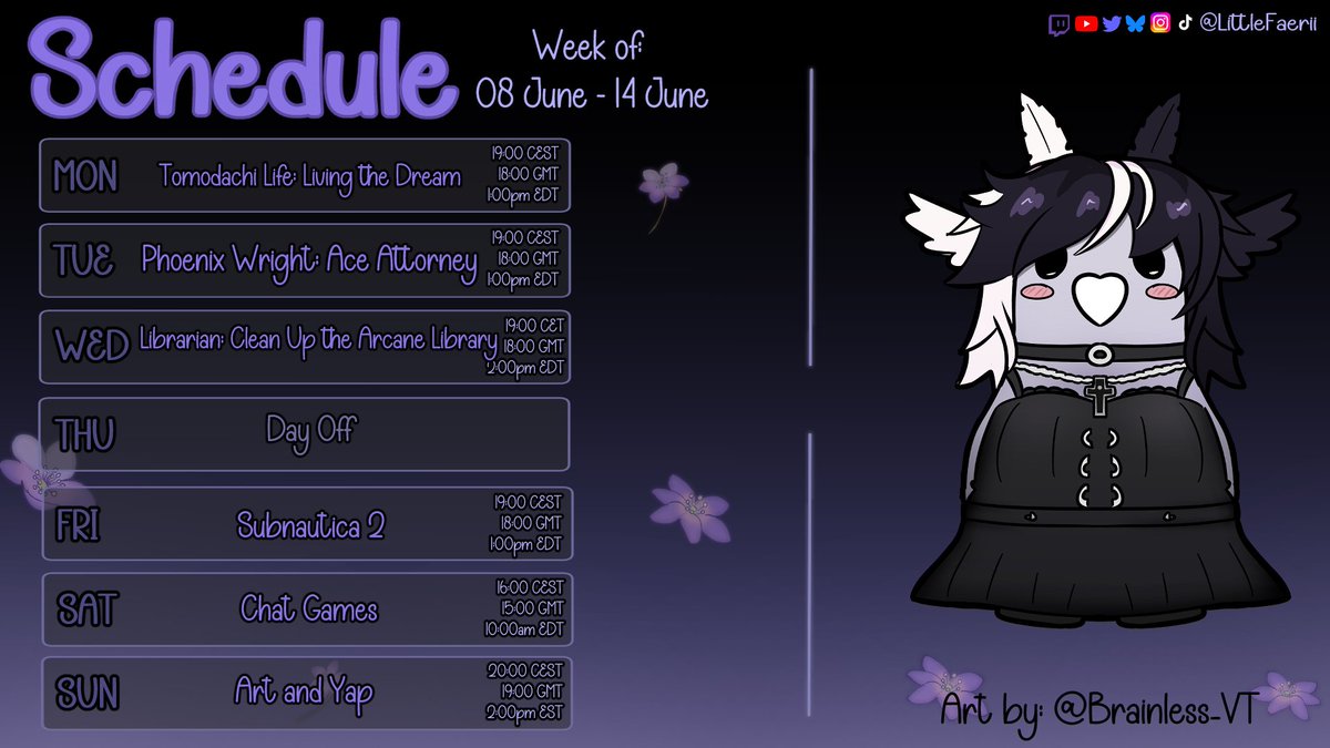 LittleFaerii's tweet photo. Schedule time~!
https://t.co/t1yxMK5S1T
https://t.co/82IYmOql8m
#faelive #Vtuber #ENVtuber #VtuberEN #VtuberUprising #cute #livestream https://t.co/2skQwkoBLu
