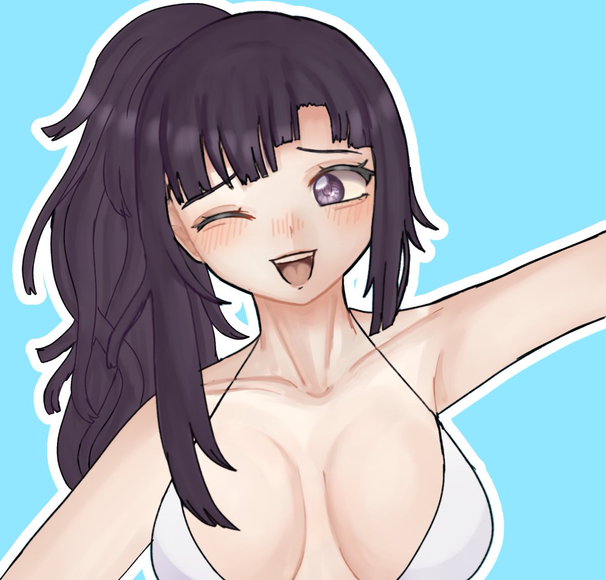fatpervyfreak's tweet photo. First drawing on my iPad 

Mikans swimsuit 

#mikantsumiki #danganronpa https://t.co/t8tksWLwsw
