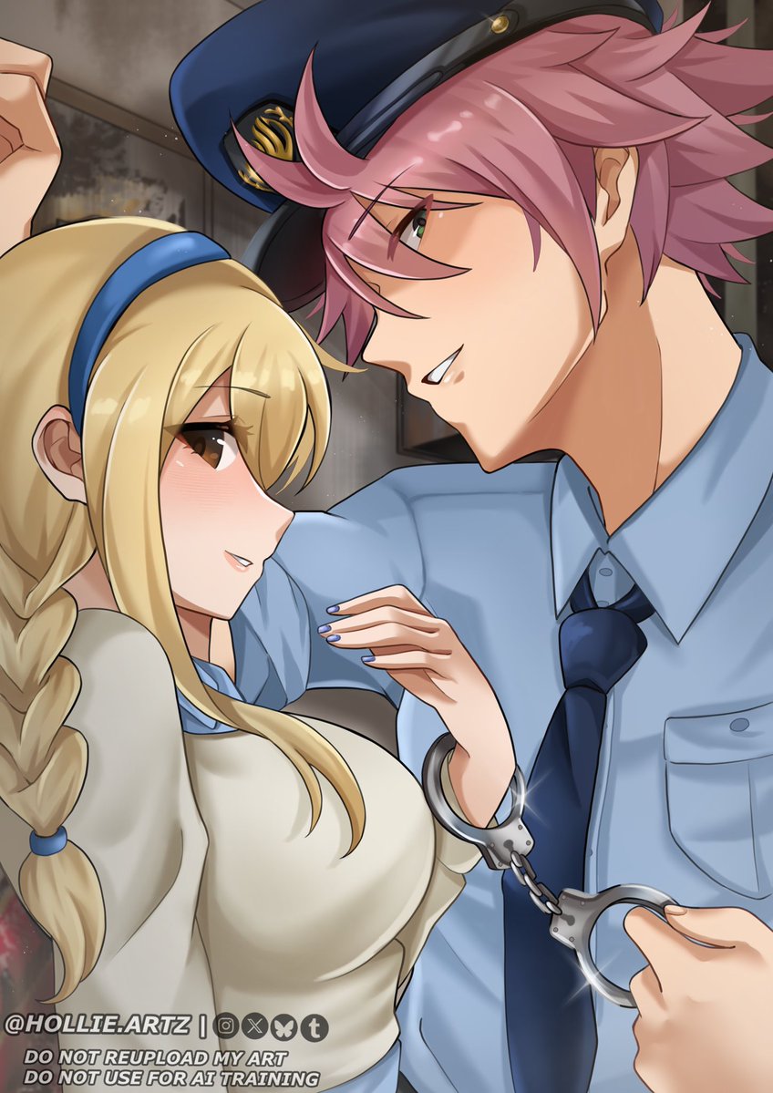 Hollie_artz's tweet photo. I wonder what Lucy is being 
arrested for?🤔
#fairytail #Nalu #natsudragneel #lucyheartfilia https://t.co/bwMFrbpegw