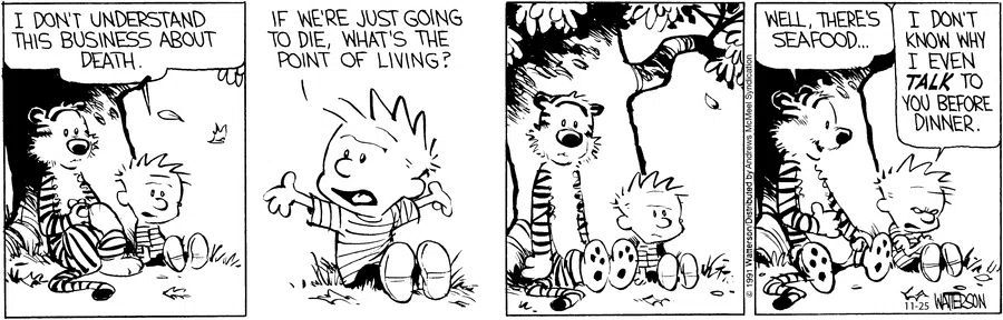 Calvinn_Hobbes's tweet photo. Started with existentialism. Ended with dinner plans. 🙃
#CalvinandHobbes #ExistentialCalvin https://t.co/hivOpIkoxL