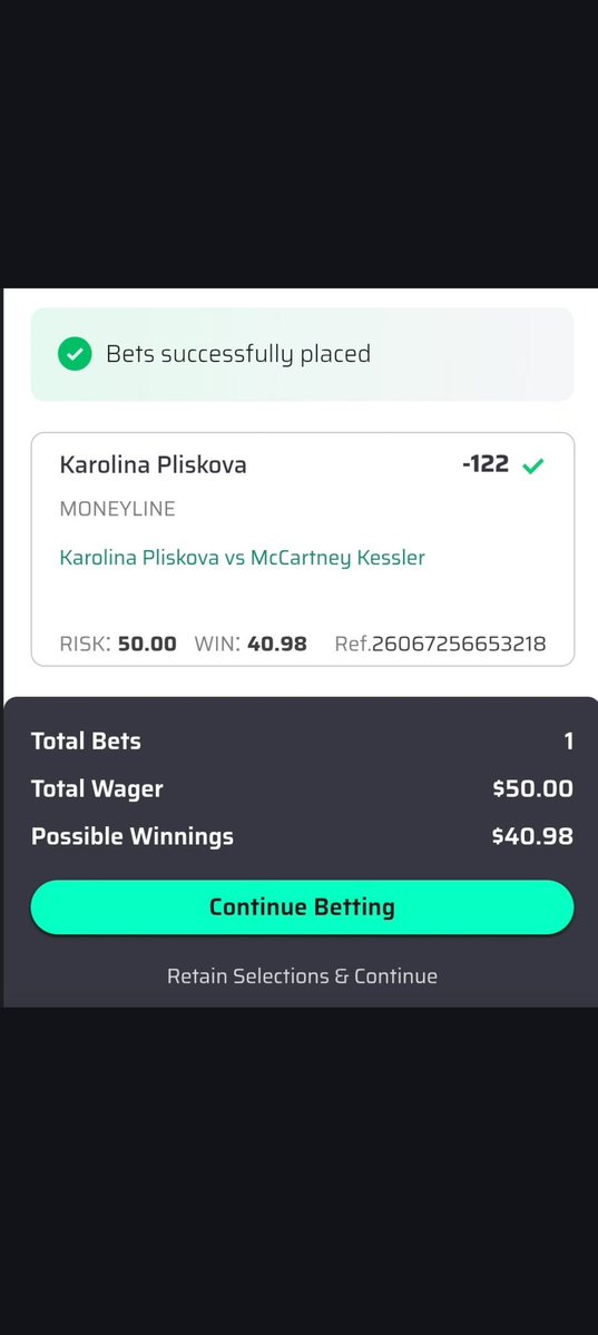 TyTranPicks's tweet photo. 6/8/26 WTA London

Locking in two grass plays:

Karolina Pliskova -122 vs Kessler. Pliskova is former World #1 on her best surface. Big serve, flat groundstrokes, built for grass. Kessler is the reigning Nottingham champion and a proven grass player, but Pliskova's ceiling is higher.

Katie Boulter +112 vs Fernandez — British home hope. Grass is her surface and leads H2H 2-1. Fernandez struggling (11-14 in 2026).

Transition week. Trust the veterans.