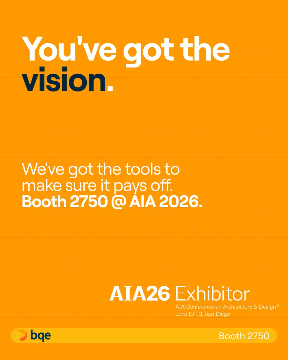 bqesoftware's tweet photo. You’ve got the vision.

You probably don’t also wish for more time spent chasing budgets, reports, approvals, and all the other operational loose ends that come with getting real work done.

#AIAConference https://t.co/RSE6F9qUxO