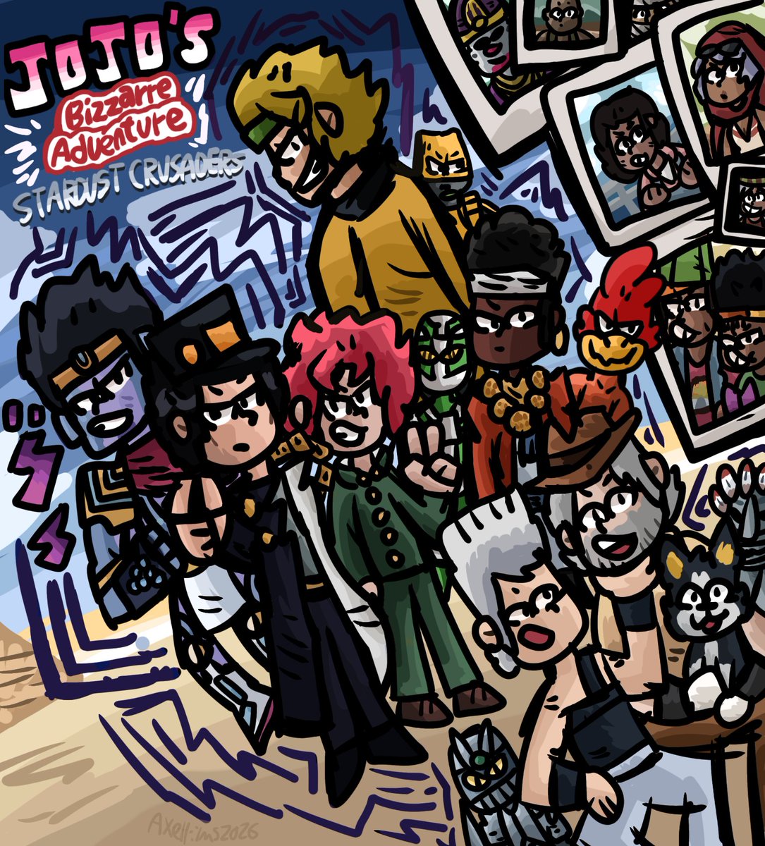 axelfilms22's tweet photo. yeah jojo's bizarre adventure stardust crusaders
#jojobizarreadventure
#stardustcrusaders #jotarokujo 
#starplatinum #diobrando
#josephjoestar #Jeanpierrepolnareff
#noriakikakyoin #muhammadavdol
#jjba #anime
#jjbafanart #animefanart #animeart #iggy
#part3 #jjbatwt #hirohikoaraki https://t.co/wTNMI12kRq