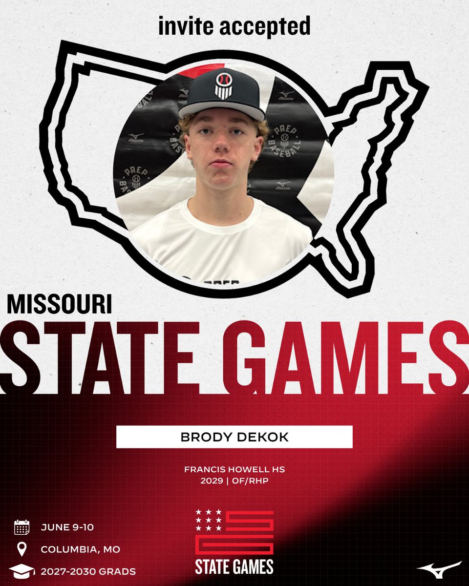 PrepBaseballMO's tweet photo. 𝙈𝙞𝙨𝙨𝙤𝙪𝙧𝙞 𝙎𝙩𝙖𝙩𝙚 𝙂𝙖𝙢𝙚𝙨: 𝙄𝙣𝙫𝙞𝙩𝙚 𝘼𝙘𝙘𝙚𝙥𝙩𝙚𝙙 ✅

'29 OF/RHP Brody Dekok (Francis Howell) is Locked In 🔐 for #MOSG26

👤: https://t.co/EN1Kuyyufl // @BrodyDekok

Event Info 👉 https://t.co/vv9hhIFujU https://t.co/cME3zvatZW