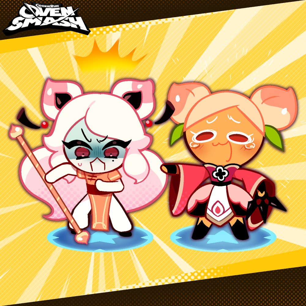 CROvenSmash's tweet photo. You can now meet White Peach Cookie in CookieRun: OvenSmash...?
(feat. Peach Cookie)

#CookieRun #CookieRunOvenSmash #Sisters #? https://t.co/Kscay9dP7G