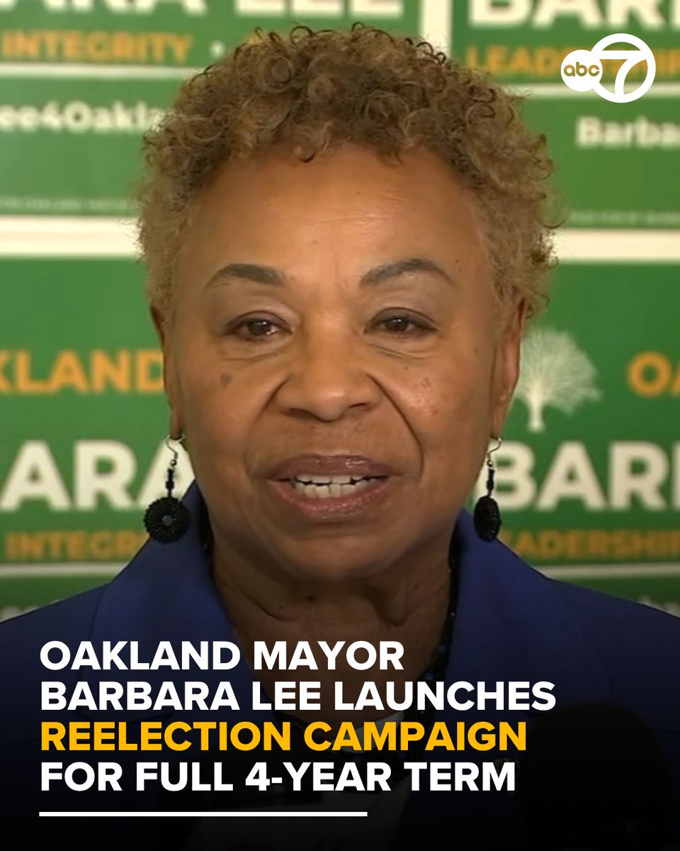 abc7newsbayarea's tweet photo. Barbara Lee, a former congresswoman who took over as Oakland's mayor after her predecessor left in disgrace, launched her campaign for a full four-year term on Saturday.

Lee, 79, won a race in April 2025 to finish former Mayor Sheng Thao's term after Thao was recalled amid allegations of bribery. More here: https://t.co/ixVrPrUAf3