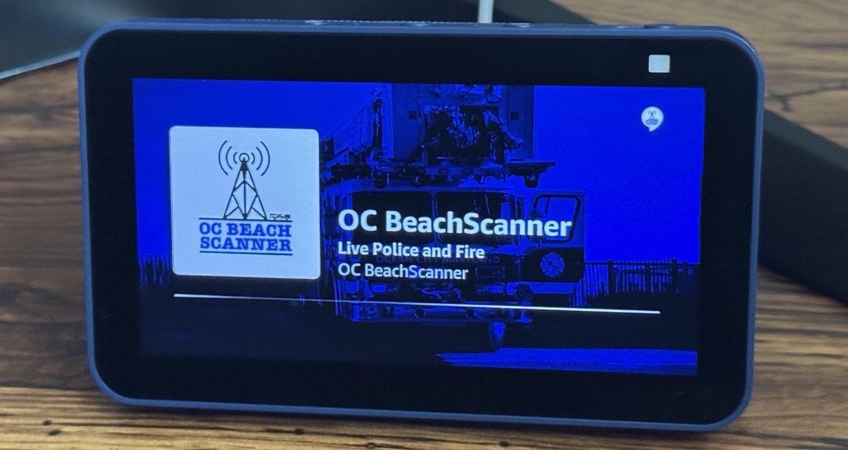 OCBeachScanner's tweet photo. NOW PLAYING AT AN ALEXA DEVICE NEAR YOU! Version 1.0 of the OC BeachScanner Alexa skill is here. Just say "Alexa, start OC Beach Scanner" and you'll be hooked up to our police, fire and highway audio feed. Enjoy! #OceanCityMD #OCMD https://t.co/HbJ8rqrSq3