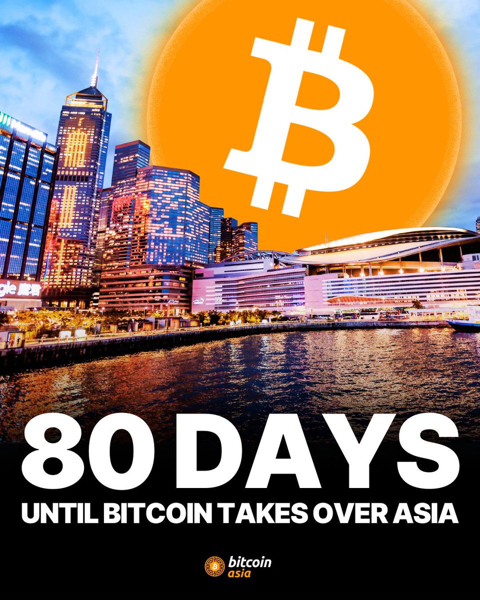 Bitcoinconfasia's tweet photo. 80 MORE DAYS 🟠

Join us in Hong Kong August 27-28 for a celebration of freedom money and the movement behind it ✊ https://t.co/dFtwSwmKwM