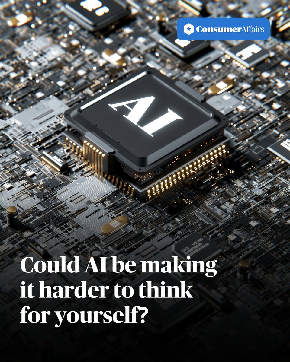 ConsumerAffairs's tweet photo. A study reveals that while AI assistance boosts short-term performance, it may hinder long-term problem-solving skills once removed. https://t.co/OmC24MqHHg https://t.co/dczUQyzNVC