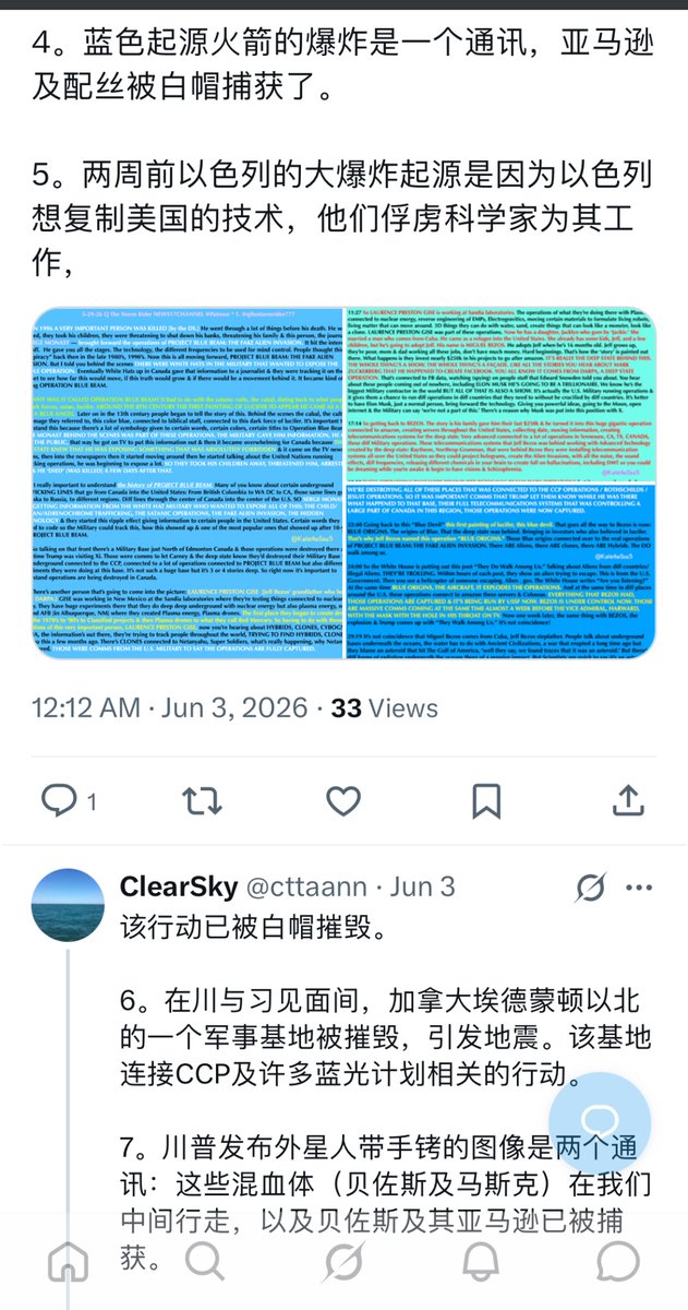 cttaann's tweet photo. For the People的帖子其中的一个图文对我在6/2/26 贴出有关Storm Rider 视频摘要的4、5、6点有更清晰的解读，而且更解释了6/12/26 Spielberg 将上的新戏 Disclosure Day与这三件事的关系。

https://t.co/ctOlybR5wd https://t.co/M8Sdjvm637