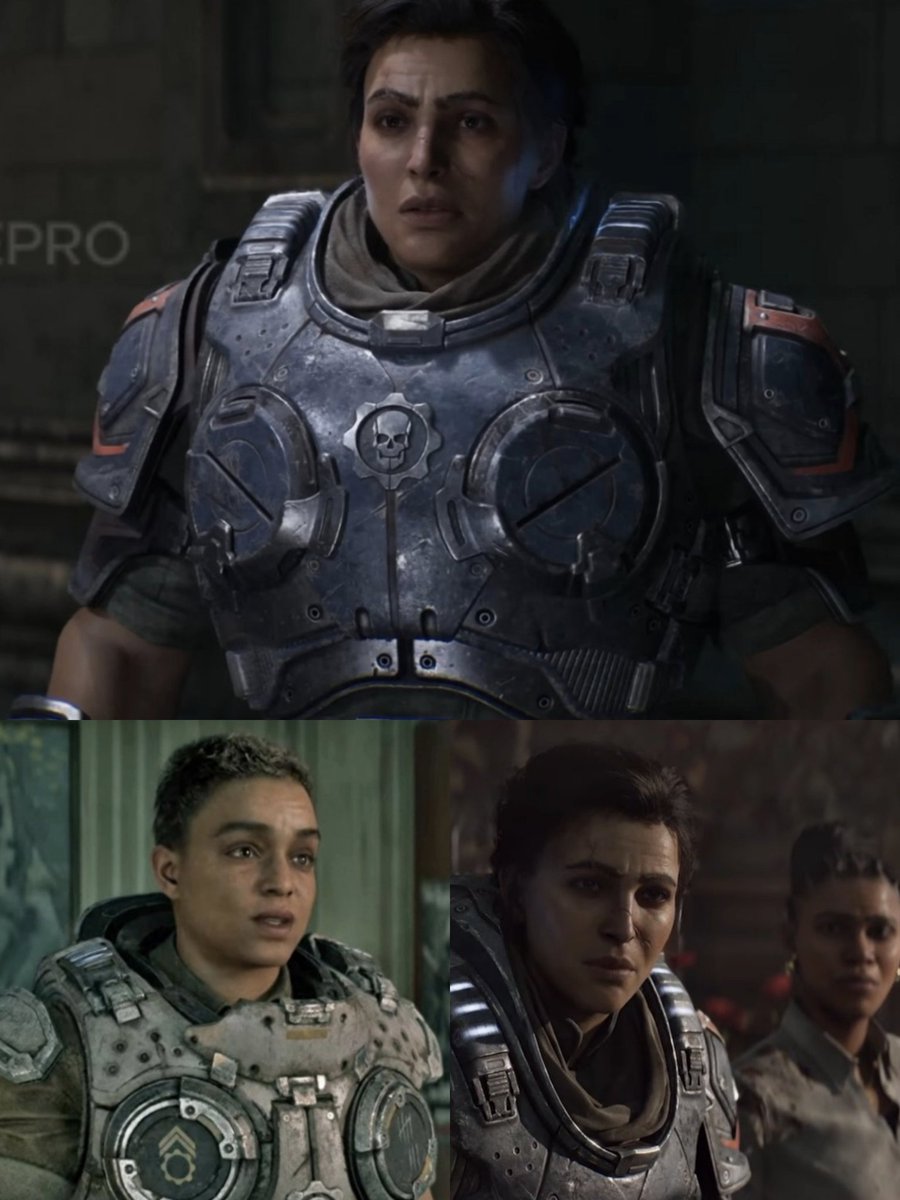 Mangalawyer's tweet photo. New Angles of the """female"""" characters in Gears of War E Day. https://t.co/ifEVfOG91E