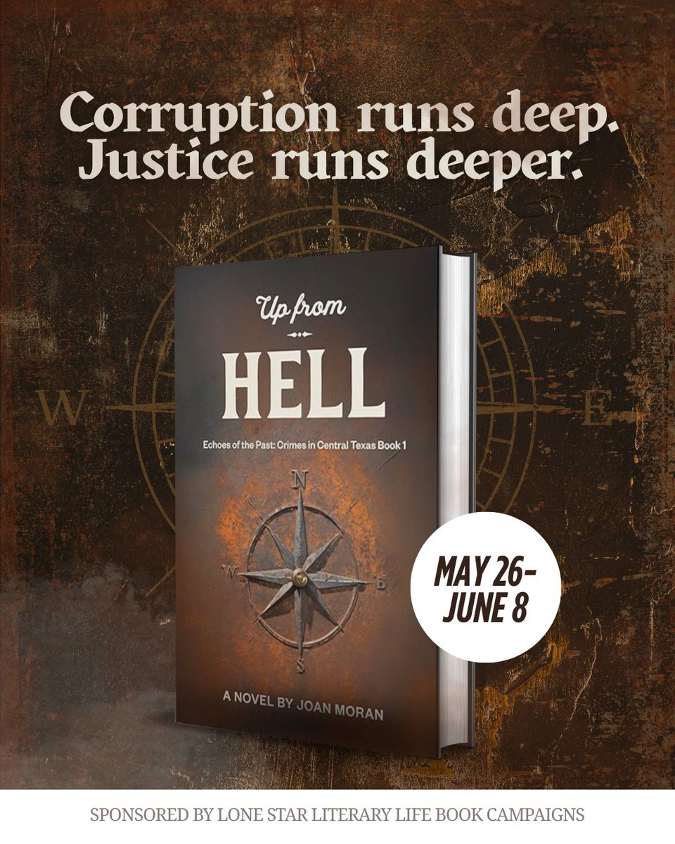 KarenSiddall's tweet photo. A crime thriller where every choice has a cost. *Up From Hell.* by Joan Moran at https://t.co/eKwkJxPc61 #LSLLUpFromHell #TexasAuthor #Lonestarlit #crimefiction #TexasBook #smalltownjustice @LoneStarLit https://t.co/SXcwuZk4V5