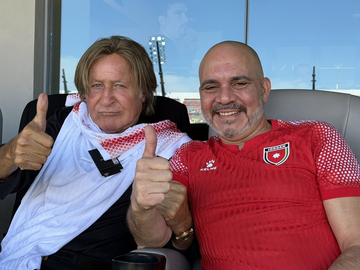 AliBinAlHussein's tweet photo. Cheering with my dear friend @MohamedAHadid in our pre WC match with Columbia https://t.co/2fU0CnCoBL