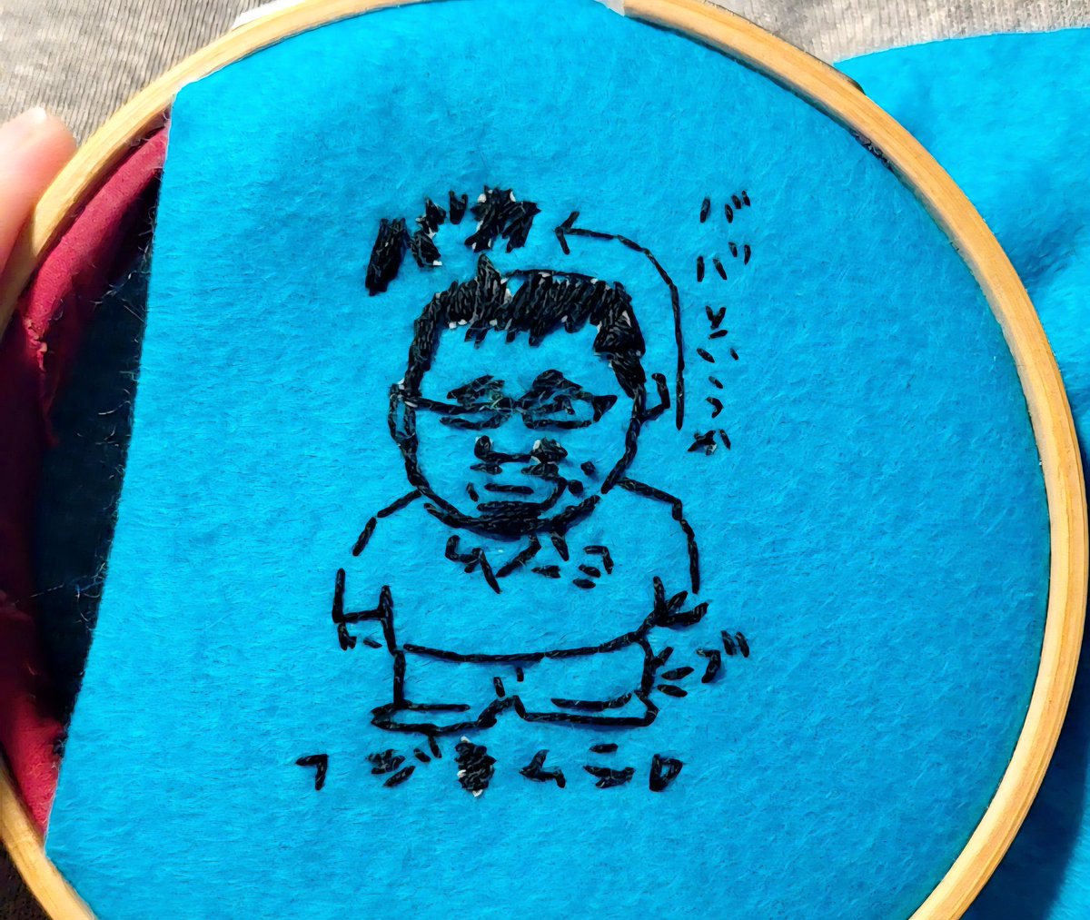 yoongiryo's tweet photo. ✨新シリーズ✨
水曜どうでしょうシリーズ🤣

大泉さんが描いたフジムラ君✨
一時間で出来た🤣

#水曜どうでしょう
#藤村くん
#フジムラくん
#大泉洋
#刺繍 https://t.co/F9t7kRdM1D