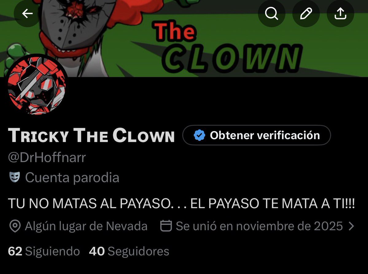 Empi40477Eggman's tweet photo. Me tenté!... 
Saco a relucir una cuenta de Tricky the Clown!! 

https://t.co/TIHt4ubvDn https://t.co/6WgtIT8UHh