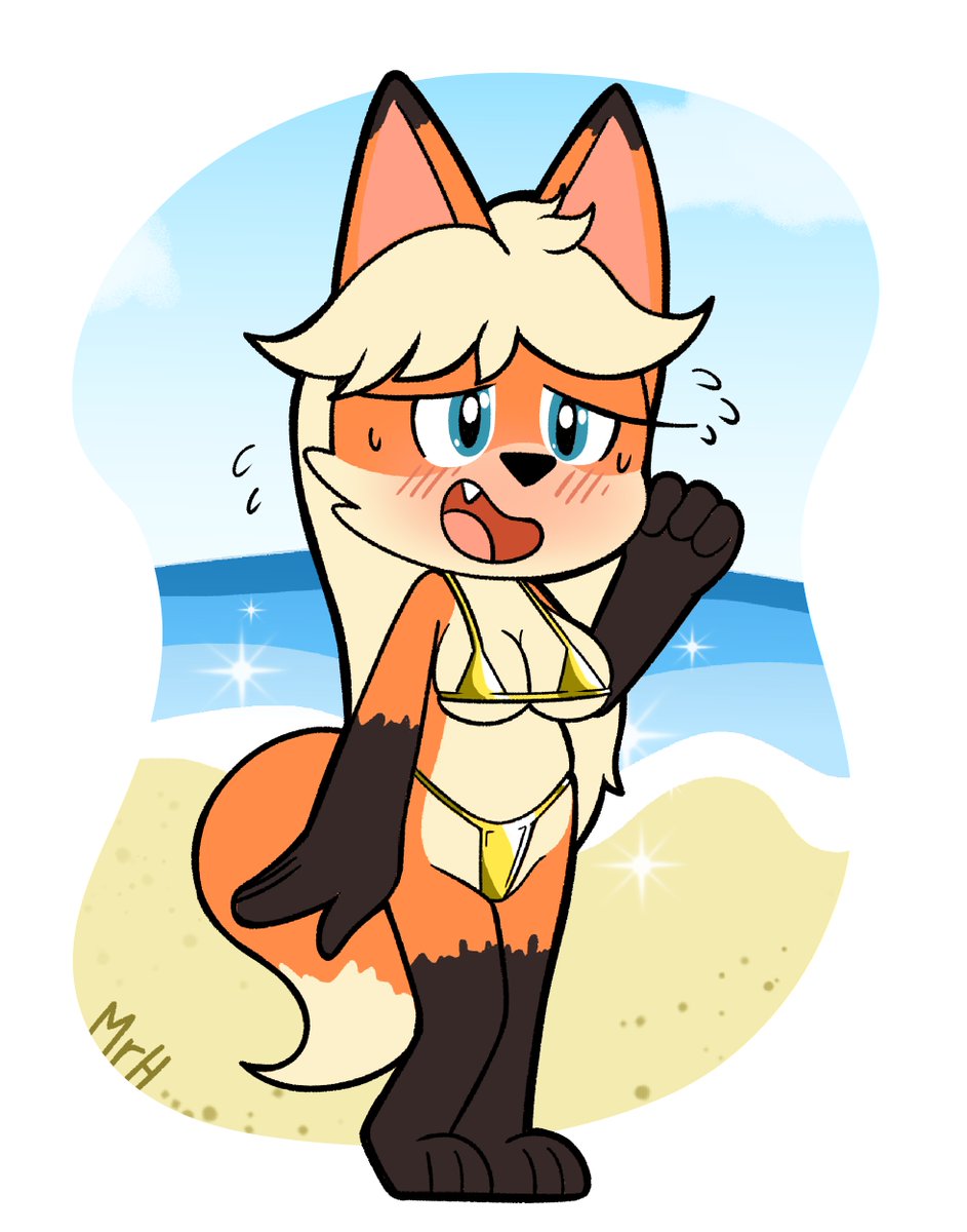 JamesFlynn75's tweet photo. Versiones alternas, en la primera Janice tiene pechos y en la segunda Koru luce el bikini de Golden Week con un aspecto menos toony y estando en la playa (al parecer el bikini se ve muy revelador para ella) https://t.co/ow6LrBDauY